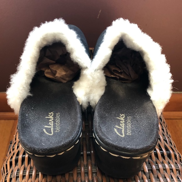 CLARKS BENDABLE LEXI CAROUSEL navy blue suede clog - Picture 4 of 7